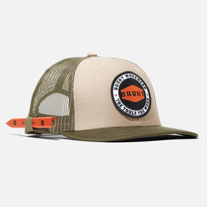 'Brunt' Men's Curved Brim Snapback Hat - Army Green