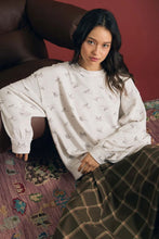 'Blu Pepper' Women's Long Sleeve Horse Sweater - Cream