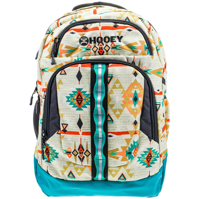 'Hooey' Ox Backpack - Cream Aztec / Turquoise