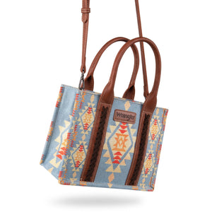 'Montana West' Women's Wrangler Southwestern Print Canvas Tote - Brown / Blue