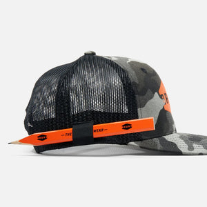 'Brunt' Men's Curved Brim Snapback Hat - Black Camo