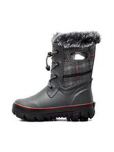 'BOGS' Kids' Arcata II Cozy Plaid Insulated WP Winter Boots - Dark Grey Multi
