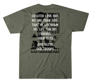 'Howitzer' Men's God Bless Our Troops - Olive Heather