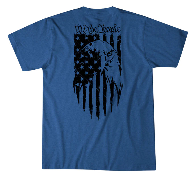 'Howitzer' Men's Eagle Flag T-Shirt - Electric Blue Heather