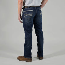'KEY' Men's Aristocrat McKey Straight Fit Boot Cut Jeans - Dark Wash