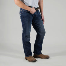 'KEY' Men's Aristocrat McKey Straight Fit Boot Cut Jeans - Dark Wash