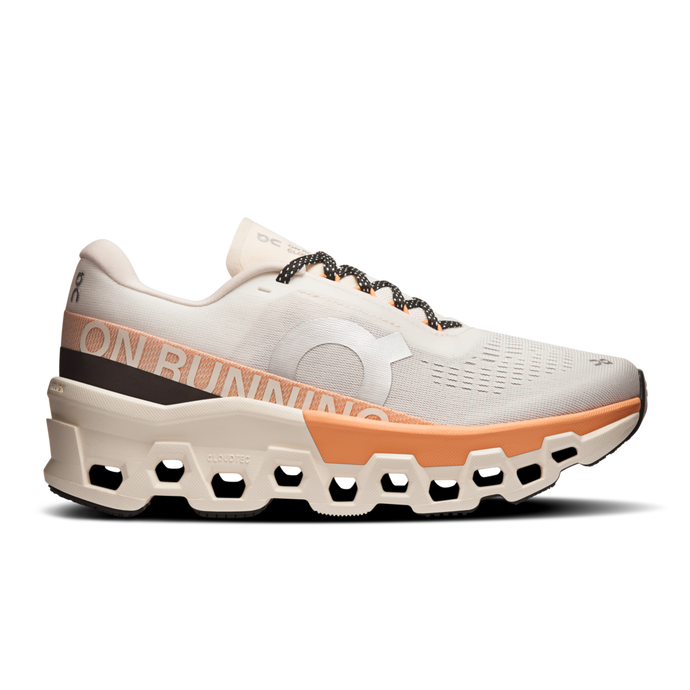 'On Running' Women's Cloudmonster 2 - Ivory / Tangerine