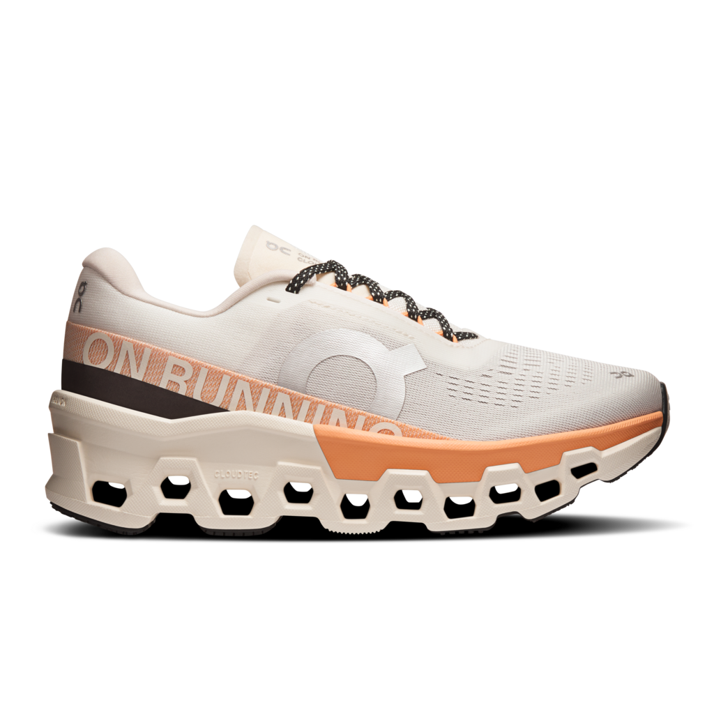 'On Running' Women's Cloudmonster 2 - Ivory / Tangerine