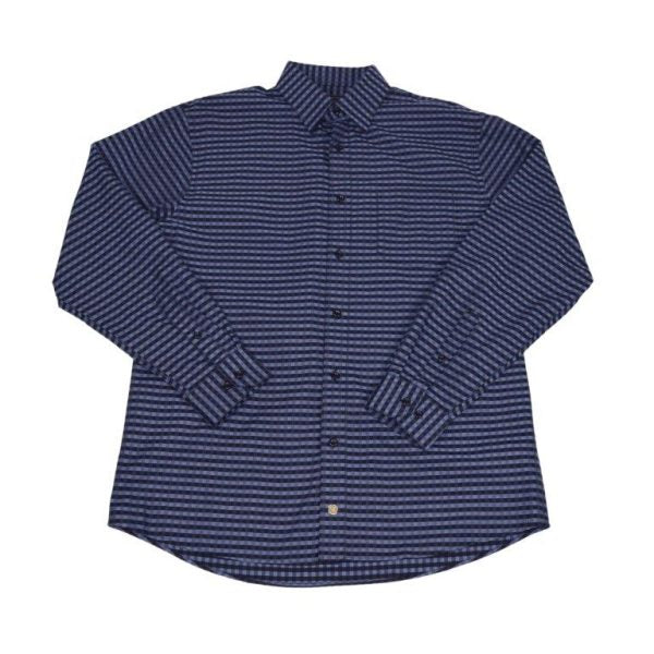 'FX Fusion' Men's Overlay Checkered Long Sleeve - Royal / Black