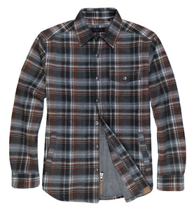 'Dakota Grizzly' Men's Wade Zip/Button Front Shirt Jacket - Charcoal