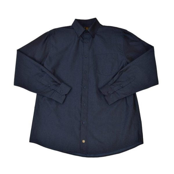 'FX Fusion' Men's Solid Textured Tonal Long Sleeve - Blue