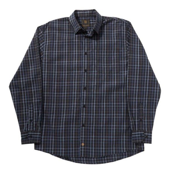 'FX Fusion' Men's Textured Checkered Long Sleeve - Blue / Black