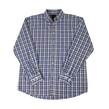 'FX Fusion' Men's Oxford Multi Checkered Long Sleeve - Blue / Tan / White