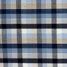 'FX Fusion' Men's Oxford Multi Checkered Long Sleeve - Blue / Tan / White