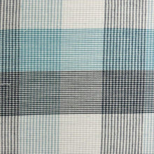 'FX Fusion' Men's Textured Checkered Short Sleeve - Aqua Multi