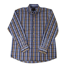 'FX Fusion' Men's Checkered Long Sleeve - Blue / Tan