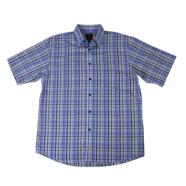 'FX Fusion' Men's Multi Plaid Short Sleeve - Blue / Purple / Multi