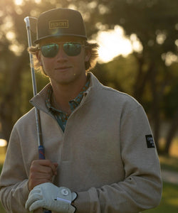 'Hooey' Men's "Ace" Golf 1/4 Zip Pullover - Tan