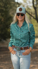 'Hooey' Women's "Sol Competition" Western Button Down - Teal