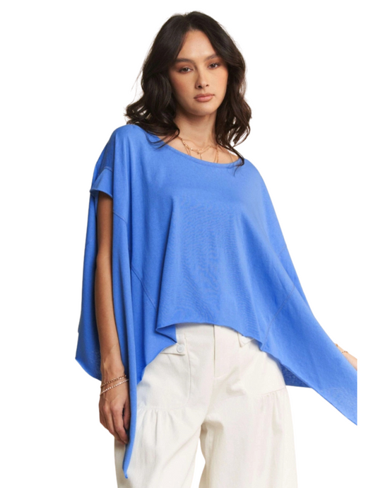 'Davi&Dani' Women's Loose Fit Short Sleeve - Blue