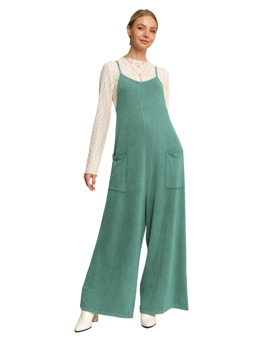 'Davi&Dani' Women's Knit Jumpsuit - Seafoam Blue