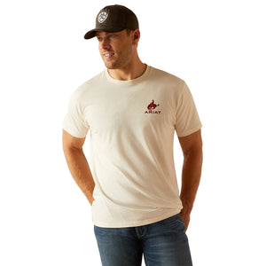 'Ariat' Men's Bronco Flag T-Shirt - Off White