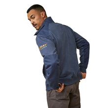 'Ariat' Men's Rebar Workman Duracanvas 1/4 Zip Sweatshirt - Navy Heather / Navy