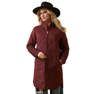 'Ariat' Women's Quilted Reversible Jacket - Tawny Port