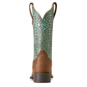 'Ariat' Women's 11" Round Up Western Square Toe - Old Earth / Turquoise Blanket