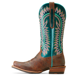 'Ariat' Women's Derby Monroe Western Square Toe - Shore Tan / Turquoise Nights