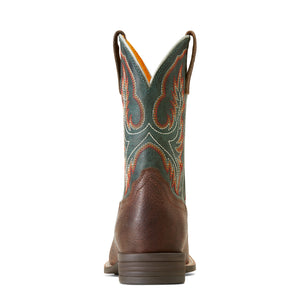 'Ariat' youth Wilder Western Square Toe - Hat Box Brown / Deepest Teal (1Y - 6Y)
