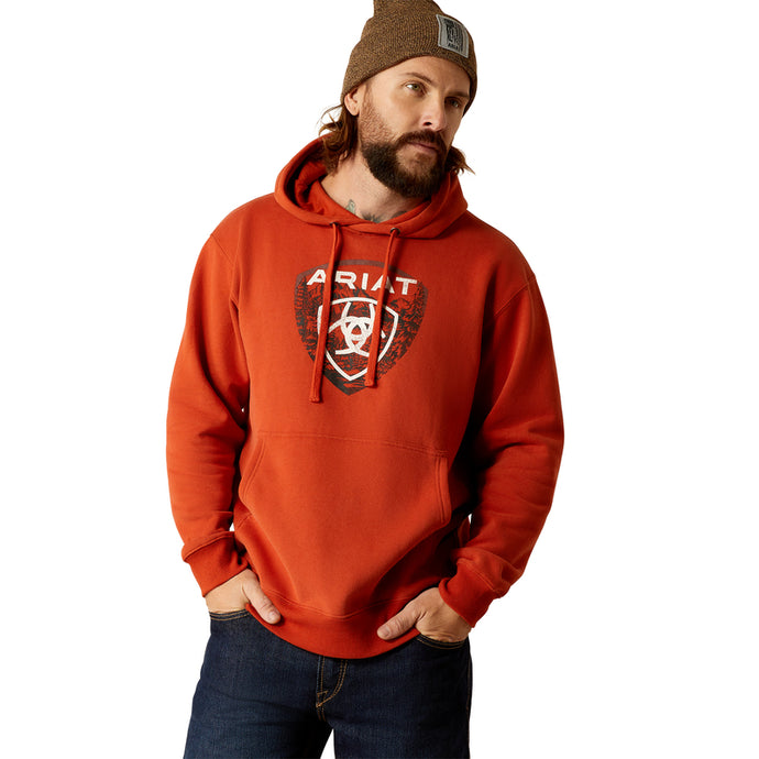 'Ariat' Men's Forest Badge Hoodie - Dark Orange