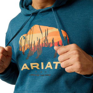 'Ariat' Men's Bison Plains Hoodie - Hydra Heather