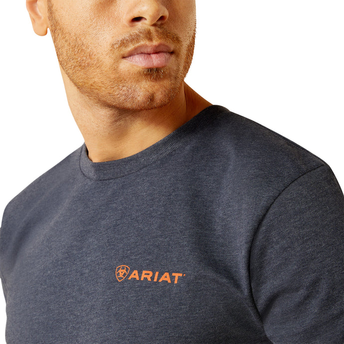 'Ariat' Men's Eagle rock T-Shirt - Navy Heather