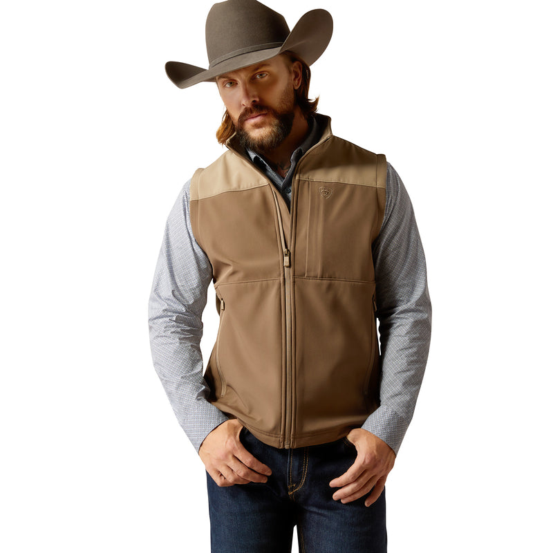 'Ariat' Men's Wyatt Softshell Vest - Major Brown / Brindle