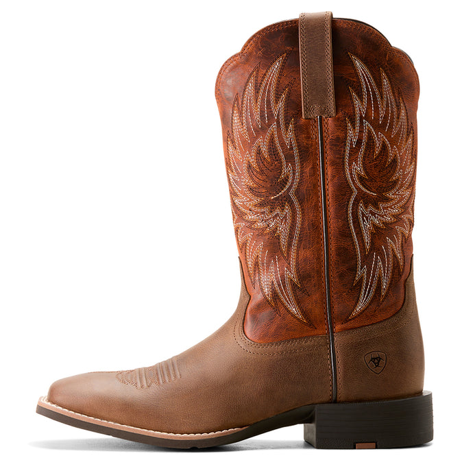 'Ariat' Men's Sport Western Square Toe - Vintage Oak / Rustic Orange