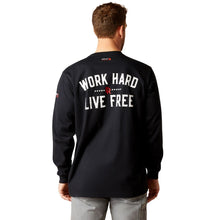 'Ariat' Men's FR Work Hard Live Free T-Shirt - Black
