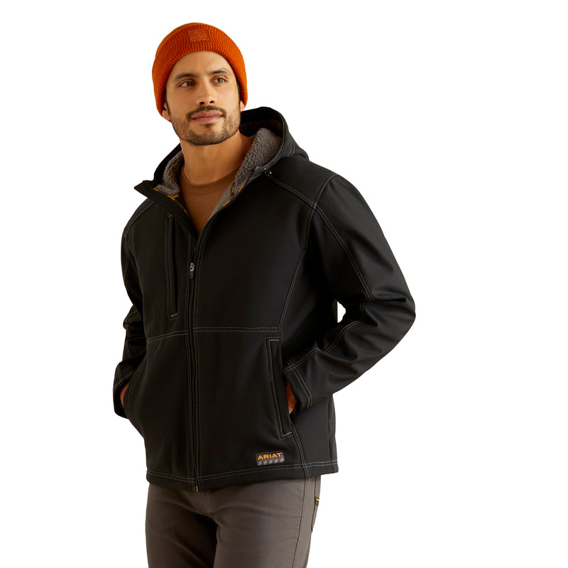 'Ariat' Men's Rebar Sherpa Canvas Jacket - Black