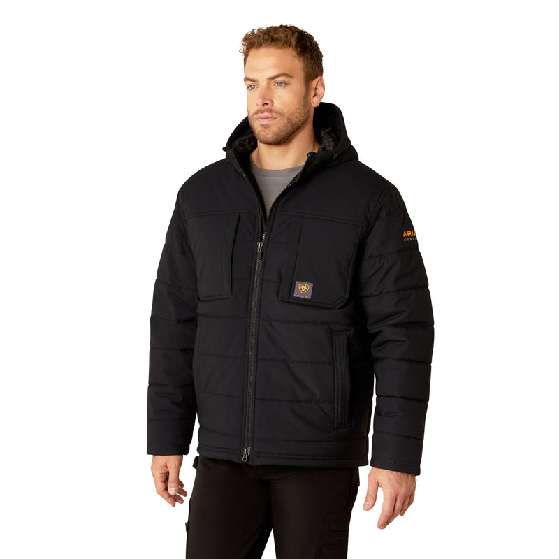 'Ariat' Men's Rebar Winter Valiant Coat - Black