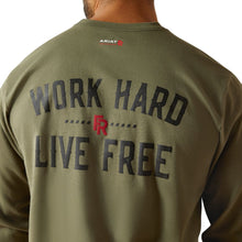 'Ariat' Men's FR Work Hard Live Free T-Shirt - Grape Leaf