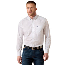 'ARIAT' Men's Pace Print Classic Fit Shirt - White Geometric
