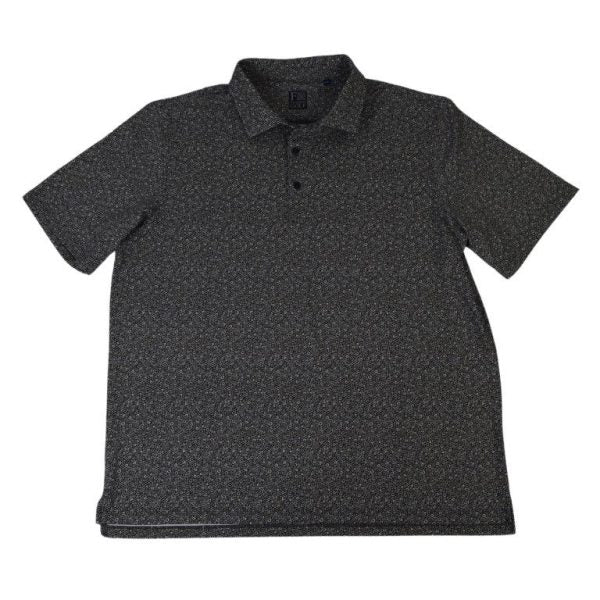 'FX Fusion' Men's Swirls Print Polo - Black