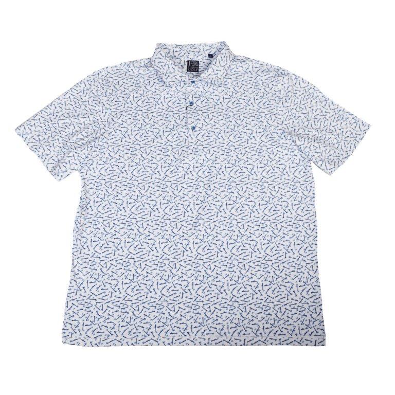 'FX Fusion' Men's Golf Tee Print Polo - White