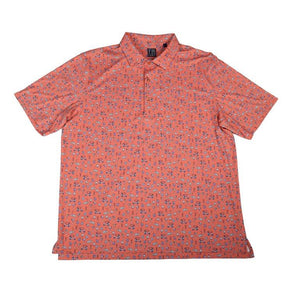 'FX Fusion' Men's Golf and Drinks Print Polo - Melon