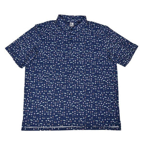 'FX Fusion' Men's Golf and Drinks Print Polo - Navy