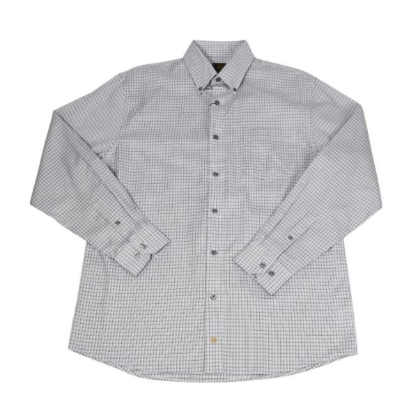 'FX Fusion' Men's Textured Mini Checkered Long Sleeve - Grey Multi