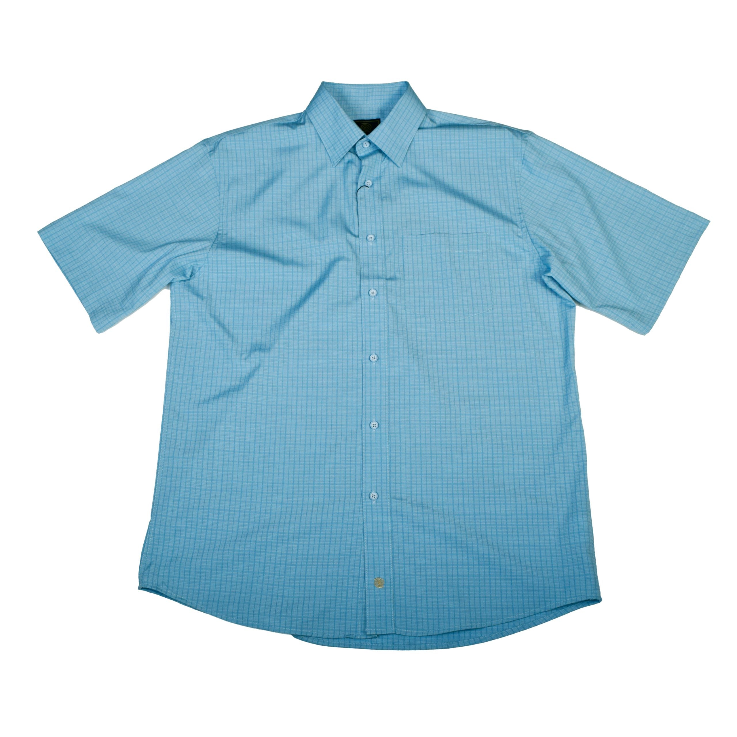 'FX Fusion' Men's Textured Solid Button Down - Ocean