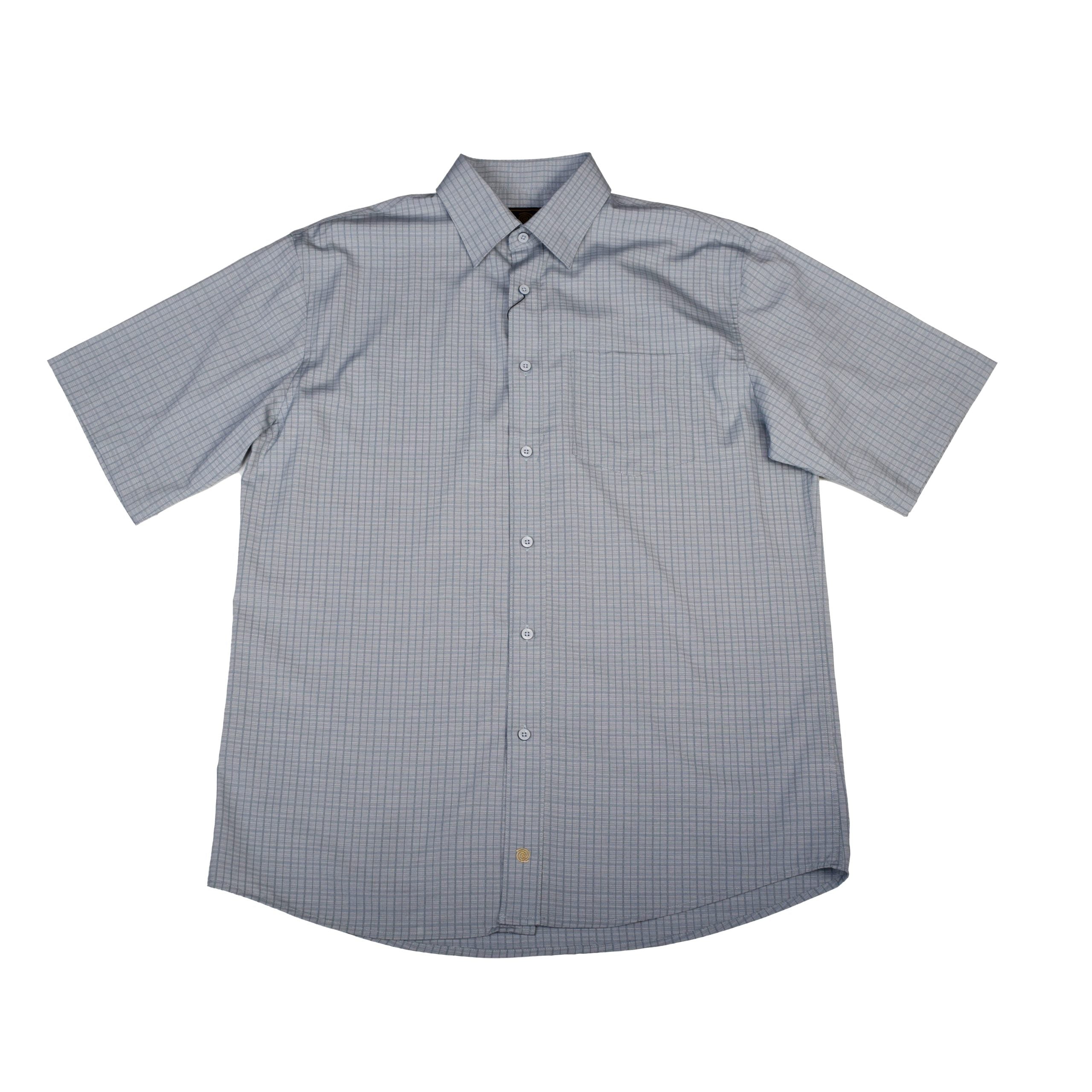 'FX Fusion' Men's Textured Solid Button Down - Silver