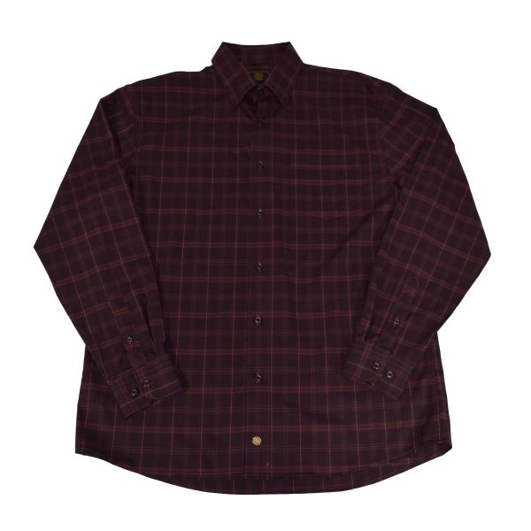 'FX Fusion' Men's Multi Checkered Long Sleeve - Burgundy