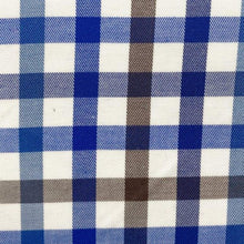 'FX Fusion' Men's Wrinkle Free Twill Checkered Long Sleeve - Brown / Blue